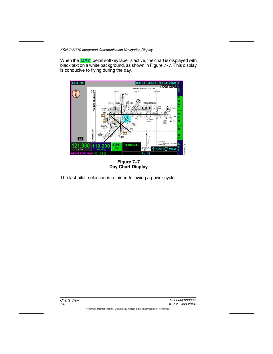 Figure 7-7 day chart display | BendixKing KSN 770 - Pilots Guide User Manual | Page 162 / 467