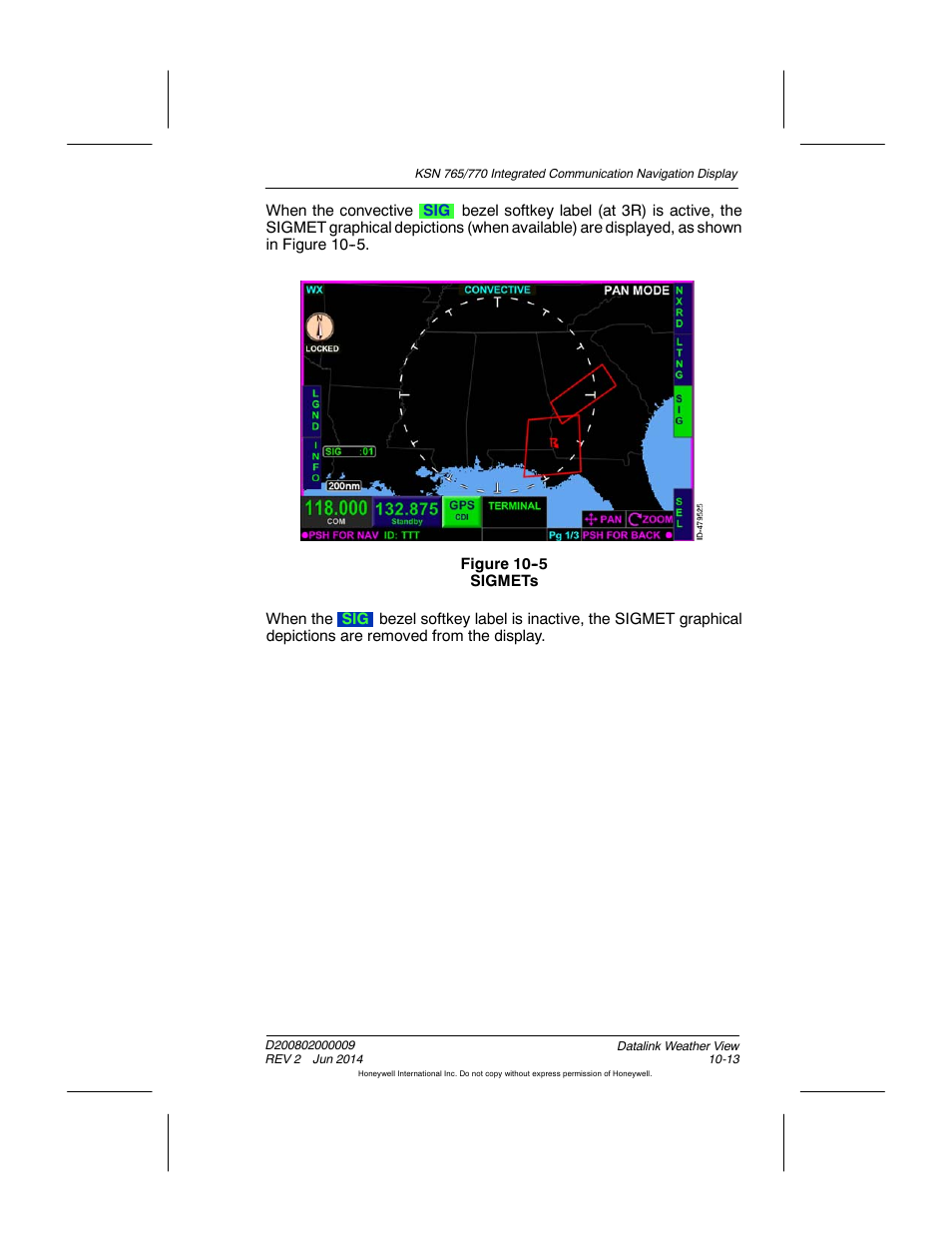 Figure 10-5 sigmets | BendixKing KSN 770 - Pilots Guide User Manual | Page 203 / 467