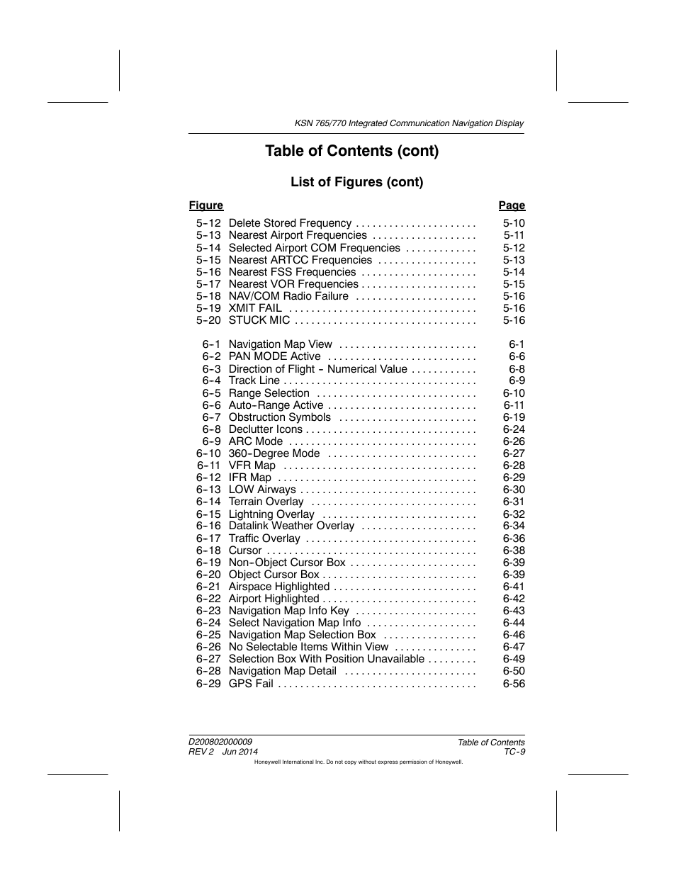 Table of contents (cont) | BendixKing KSN 770 - Pilots Guide User Manual | Page 24 / 467