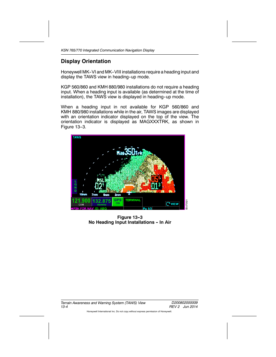 Display orientation | BendixKing KSN 770 - Pilots Guide User Manual | Page 259 / 467