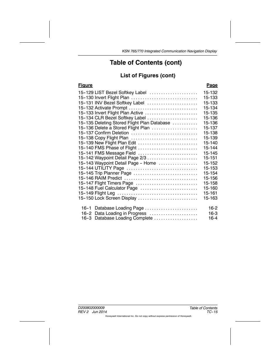 Table of contents (cont) | BendixKing KSN 770 - Pilots Guide User Manual | Page 30 / 467