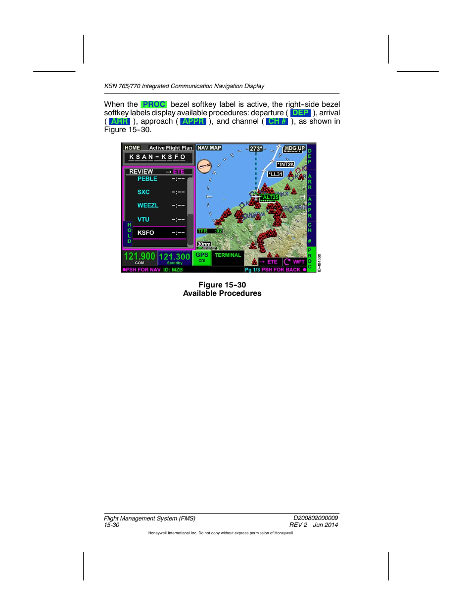 Figure 15-30 available procedures | BendixKing KSN 770 - Pilots Guide User Manual | Page 303 / 467