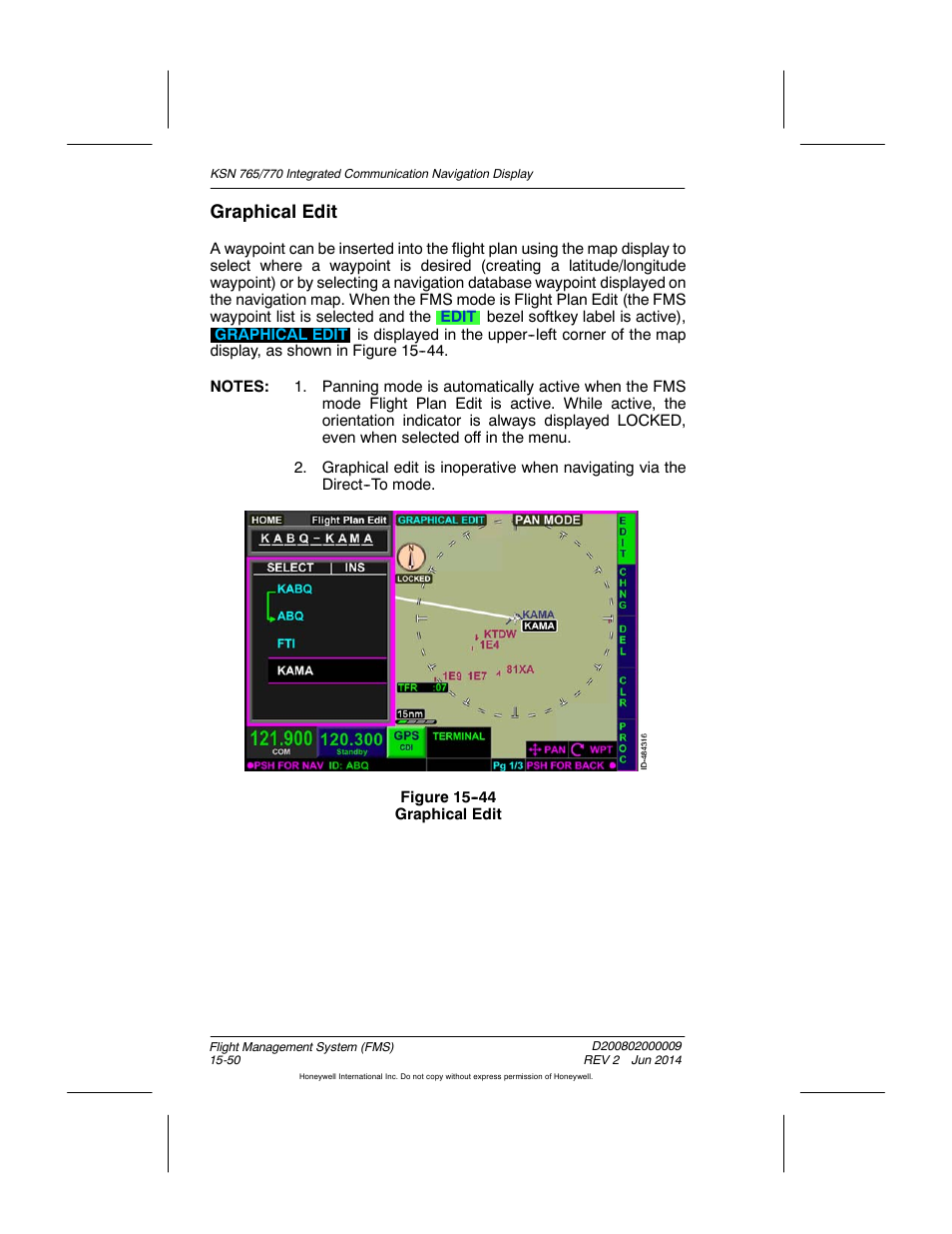 Figure 15-44 graphical edit, Graphical edit | BendixKing KSN 770 - Pilots Guide User Manual | Page 323 / 467