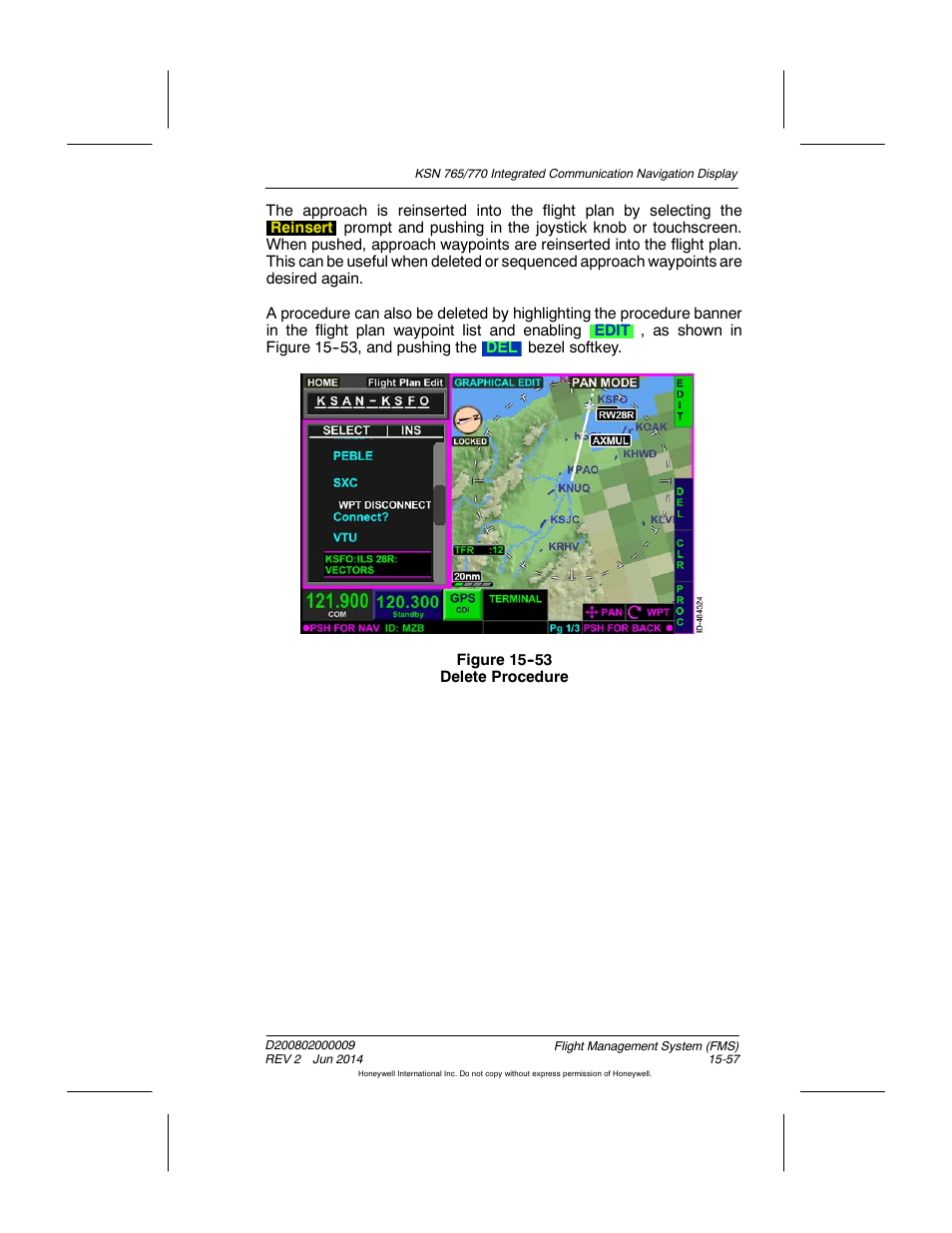 Figure 15-53 delete procedure | BendixKing KSN 770 - Pilots Guide User Manual | Page 330 / 467