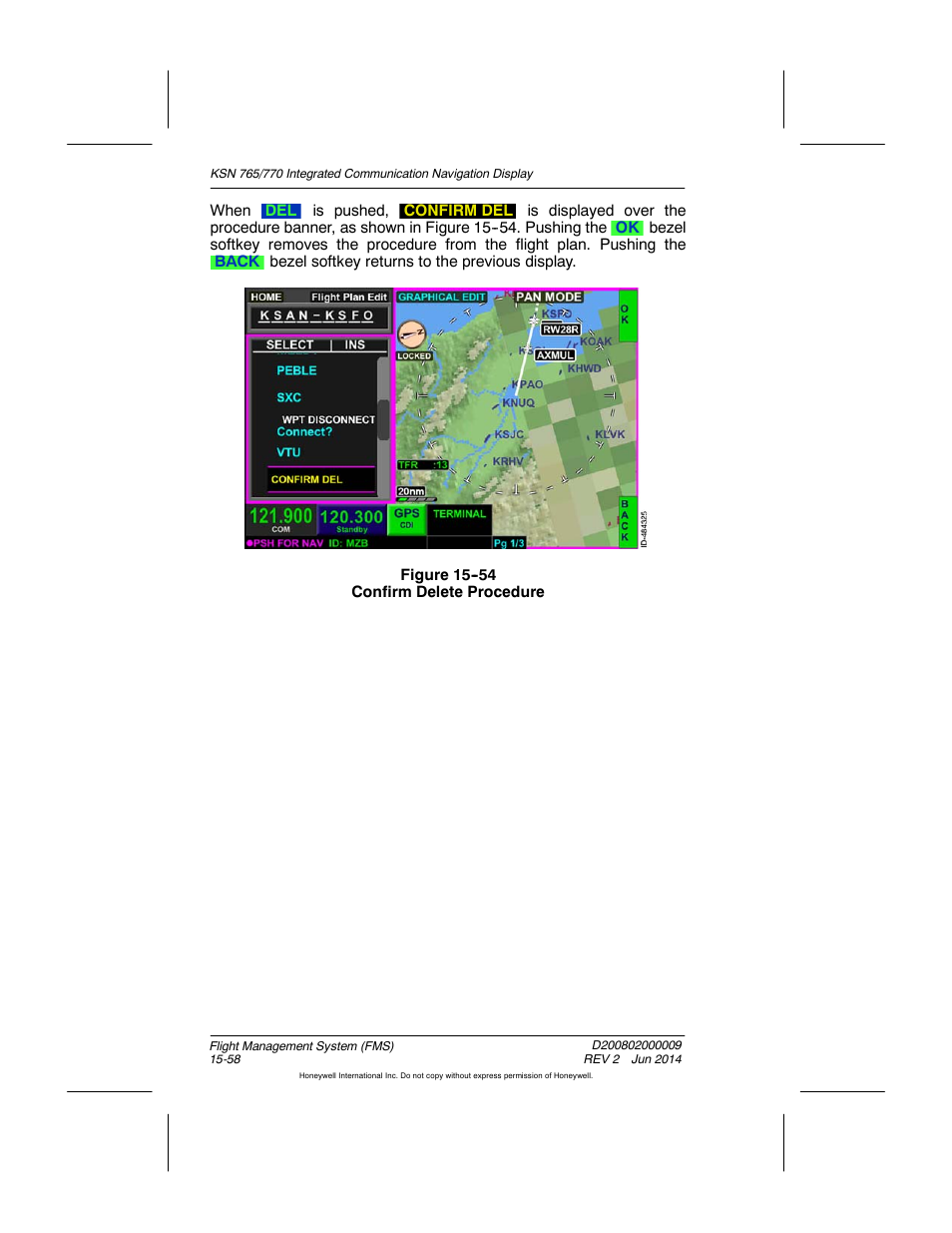 Figure 15-54 confirm delete procedure | BendixKing KSN 770 - Pilots Guide User Manual | Page 331 / 467