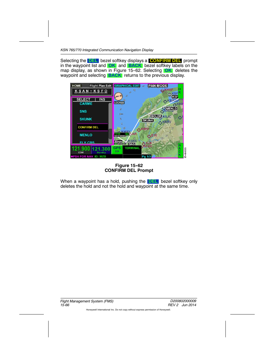 Figure 15-62 confirm del prompt | BendixKing KSN 770 - Pilots Guide User Manual | Page 339 / 467