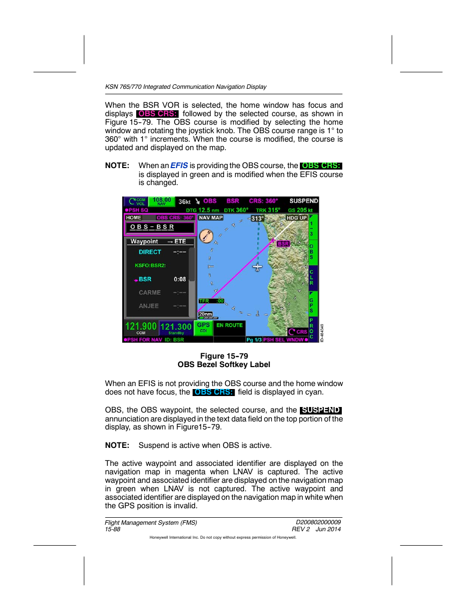 Figure 15-79 obs bezel softkey label | BendixKing KSN 770 - Pilots Guide User Manual | Page 361 / 467