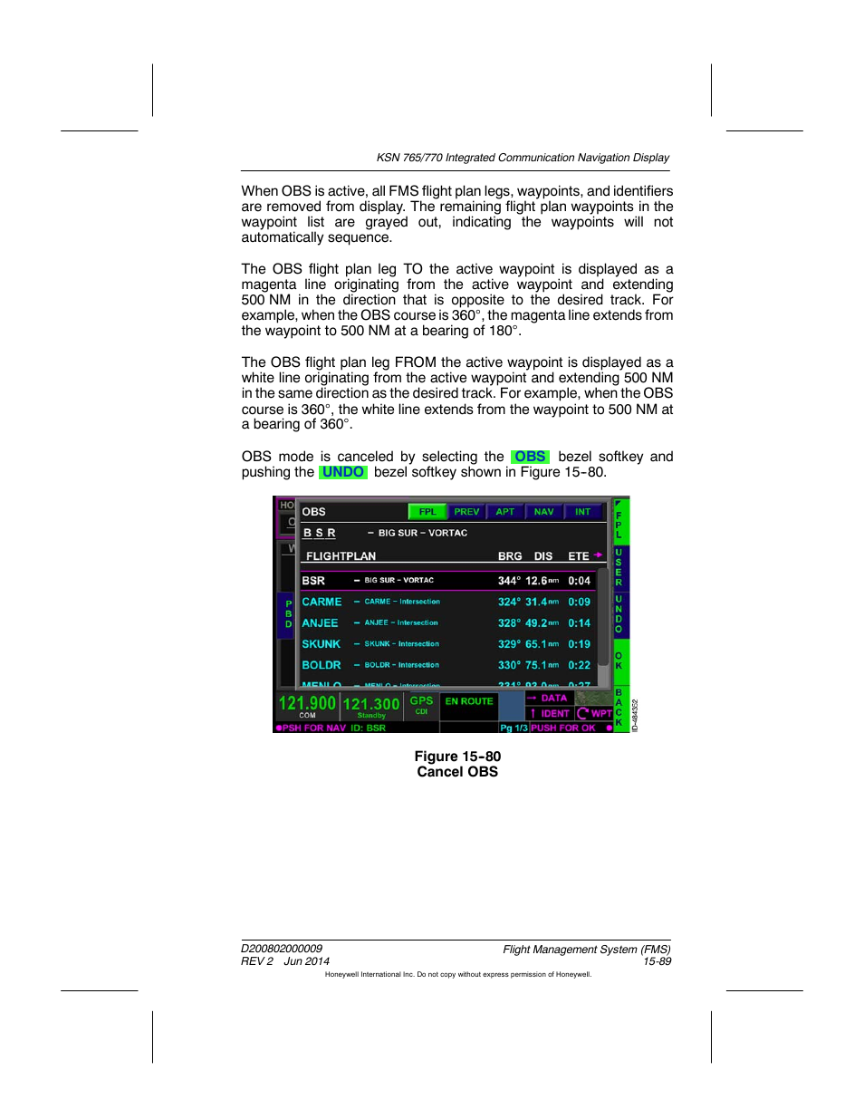 Figure 15-80 cancel obs | BendixKing KSN 770 - Pilots Guide User Manual | Page 362 / 467