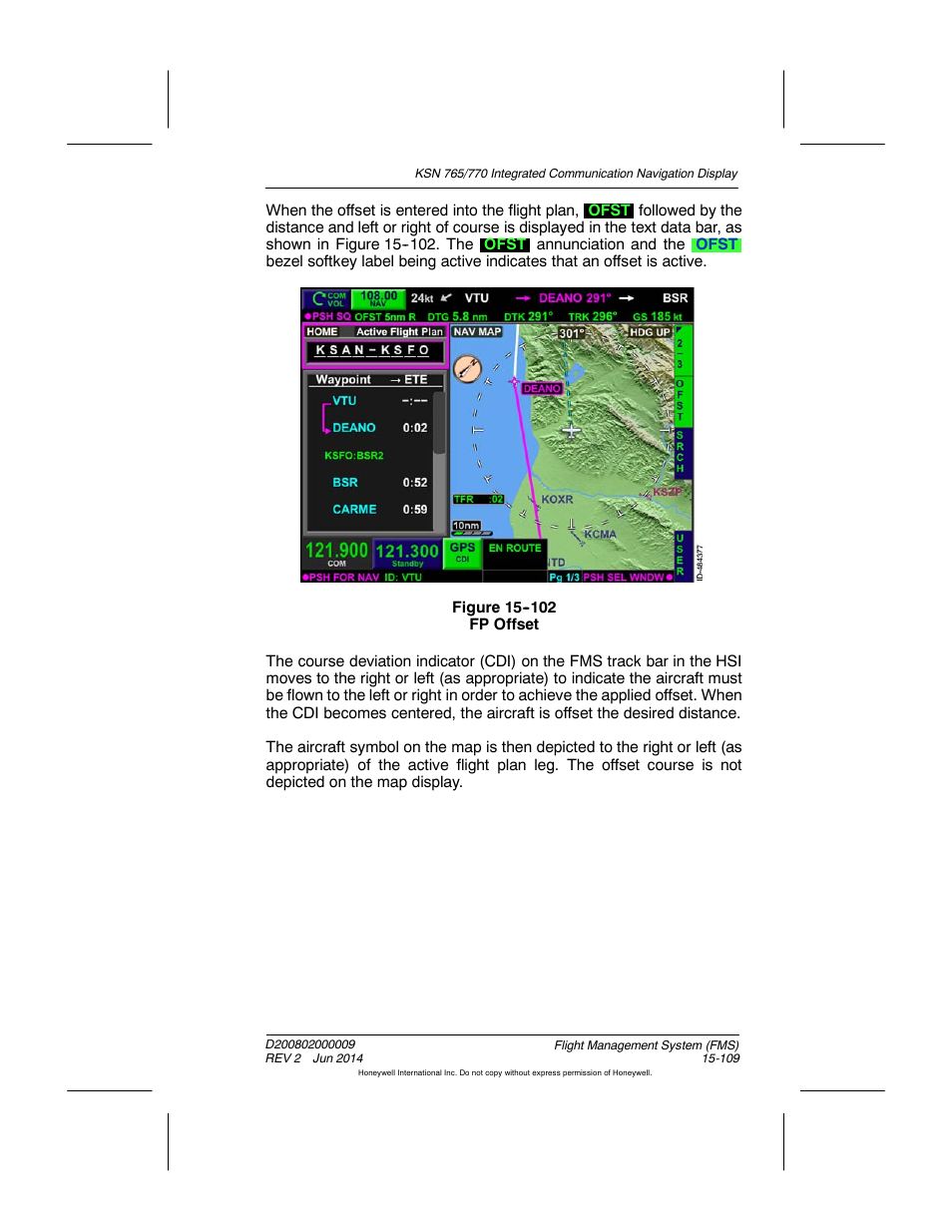 Figure 15-102 fp offset | BendixKing KSN 770 - Pilots Guide User Manual | Page 382 / 467