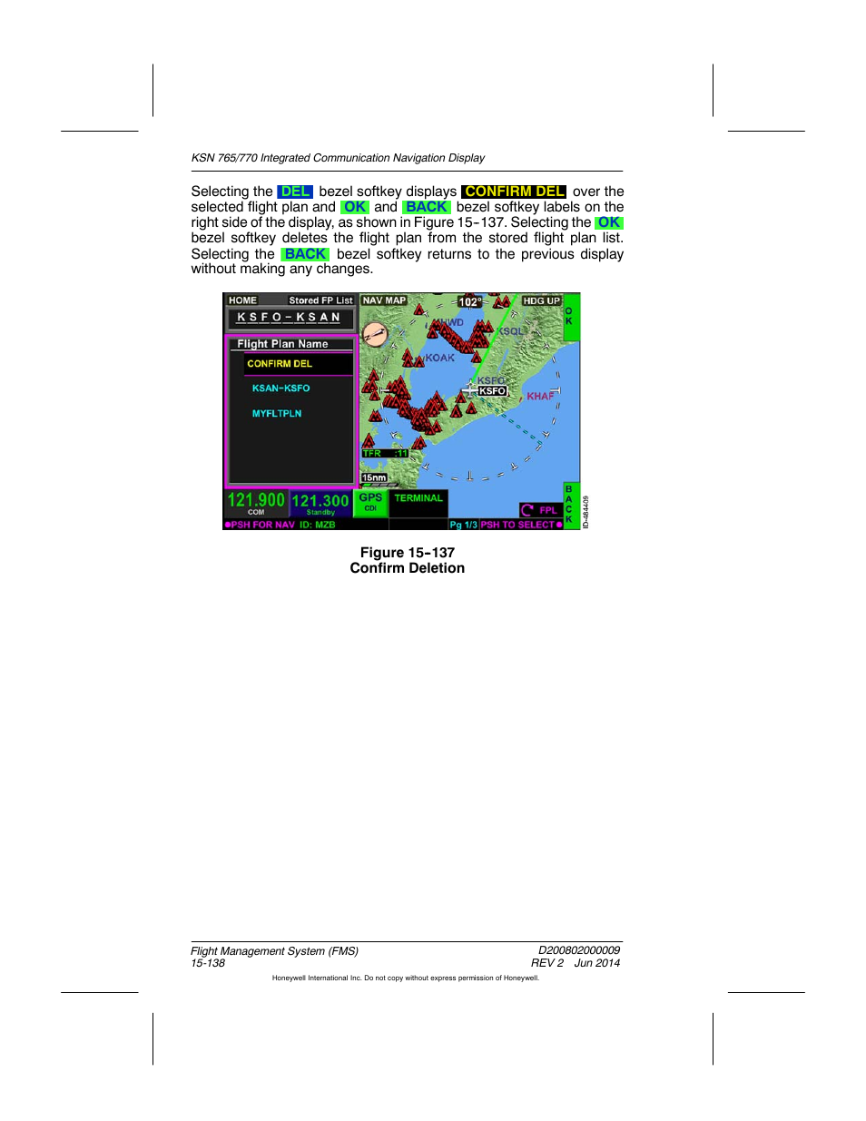 Figure 15-137 confirm deletion | BendixKing KSN 770 - Pilots Guide User Manual | Page 411 / 467