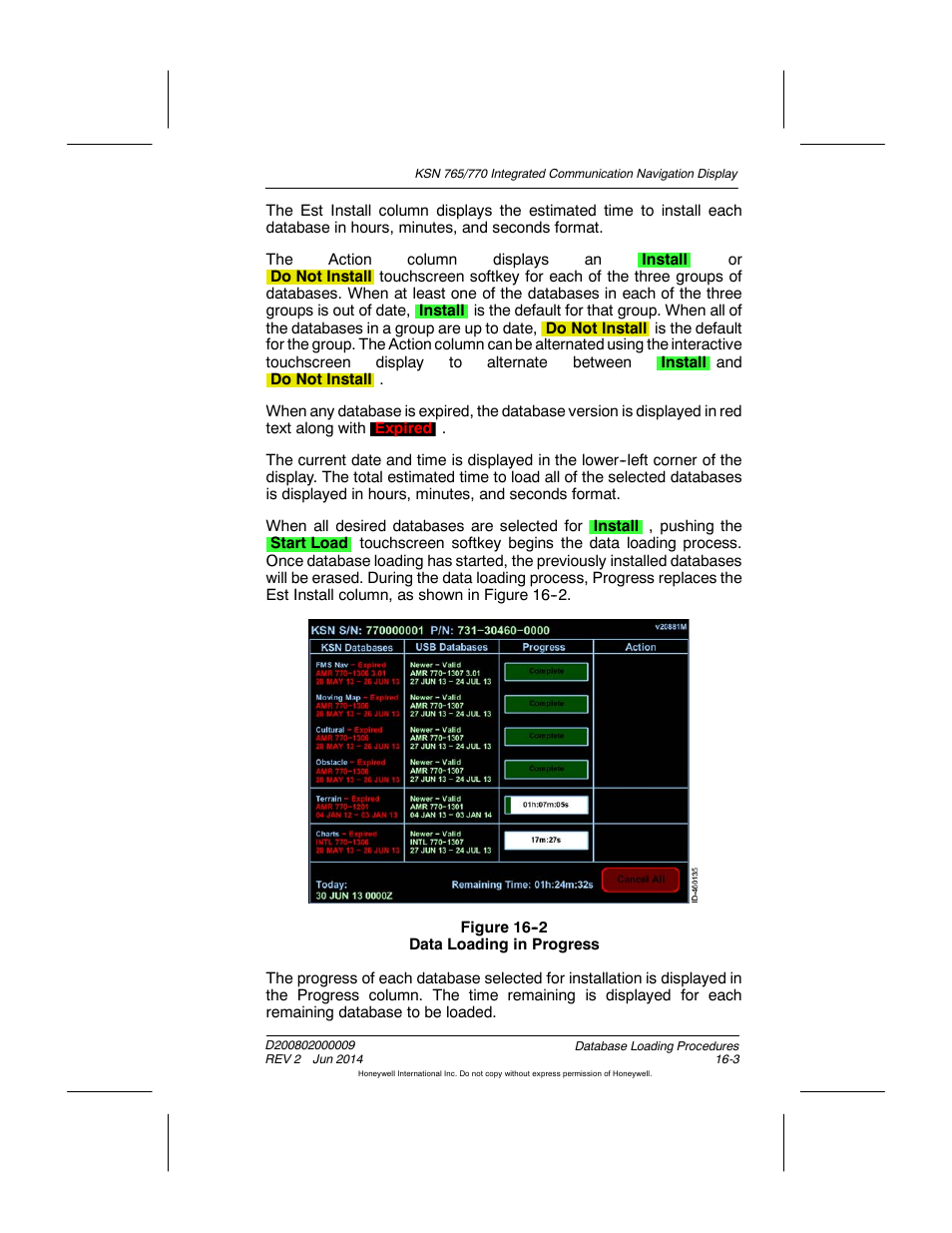 Figure 16-2 data loading in progress | BendixKing KSN 770 - Pilots Guide User Manual | Page 440 / 467