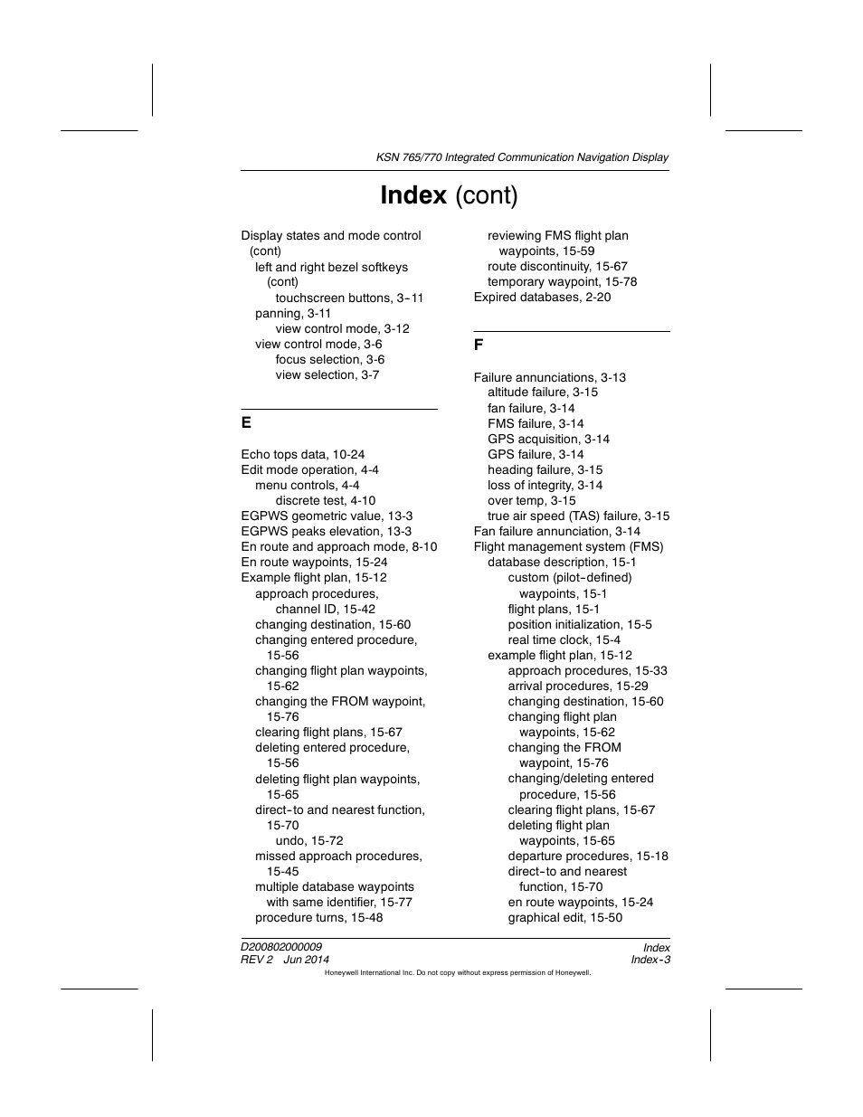 Index (cont) | BendixKing KSN 770 - Pilots Guide User Manual | Page 458 / 467