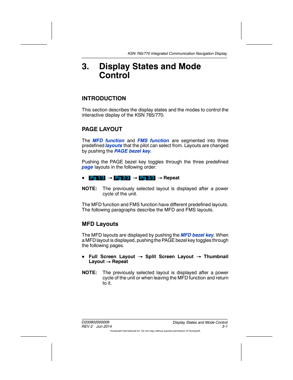 Display states and mode control, Introduction, Mfd layouts | BendixKing KSN 770 - Pilots Guide User Manual | Page 57 / 467