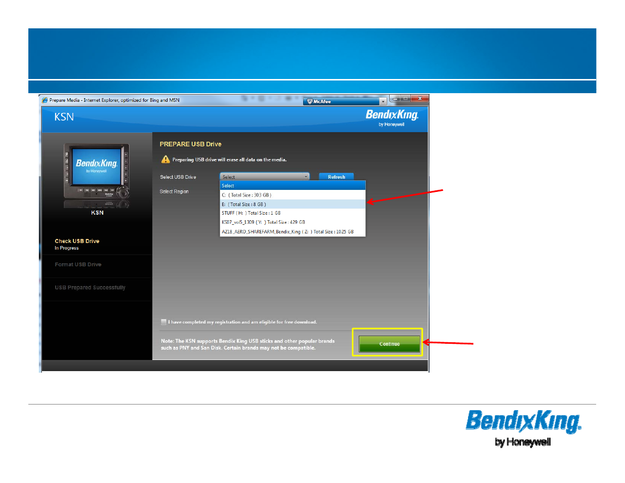 Formatting usb - cont | BendixKing KSN 770 - Pilots Guide User Manual | Page 21 / 73