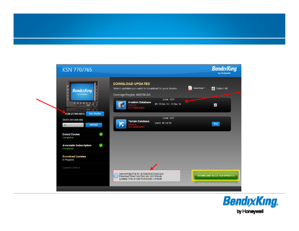 Download and install purchased database - cont | BendixKing KSN 770 - Pilots Guide User Manual | Page 64 / 73