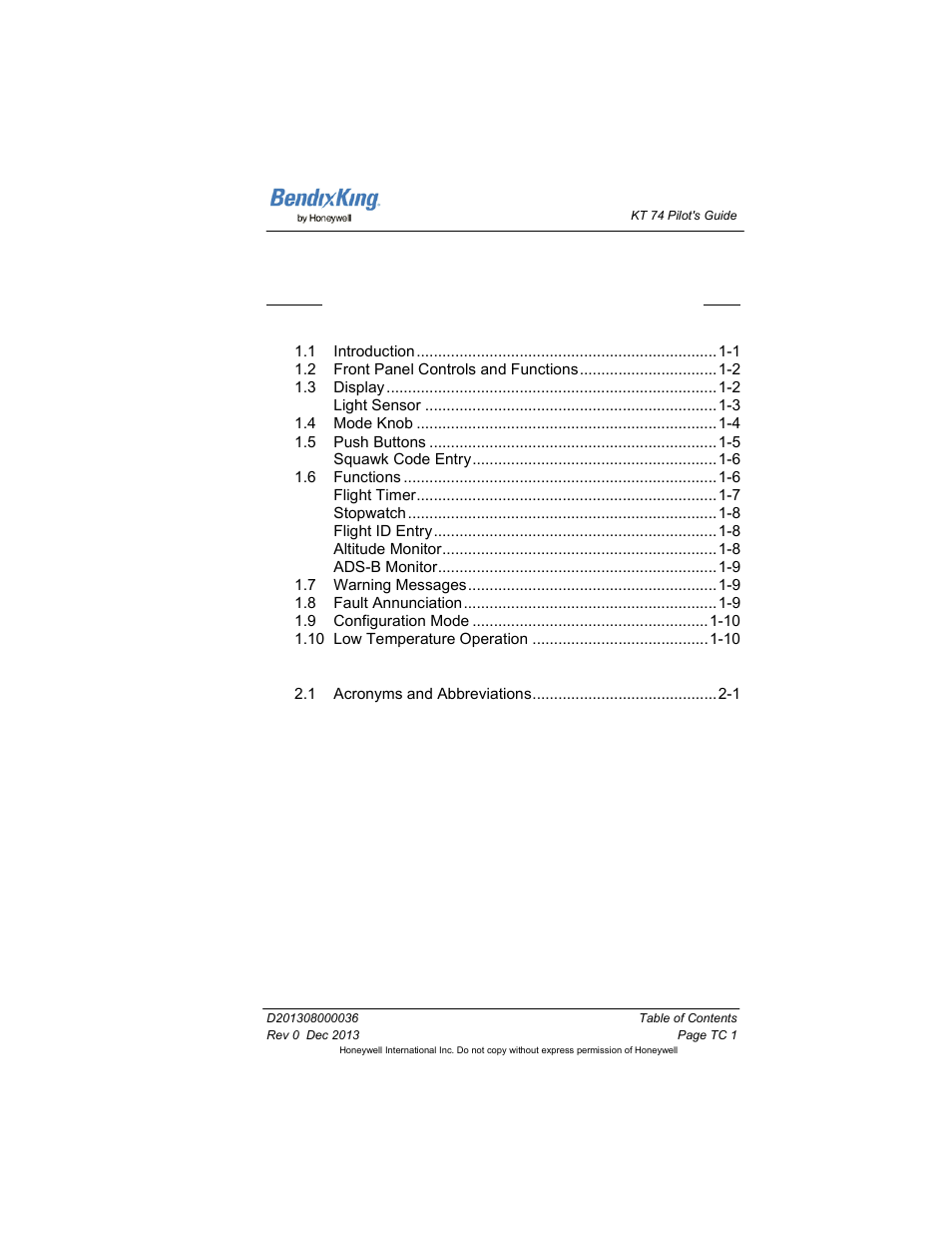 BendixKing KT 74 User Manual | Page 5 / 17