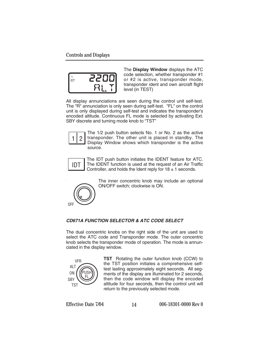 1 2 idt | BendixKing MST 67A User Manual | Page 18 / 27
