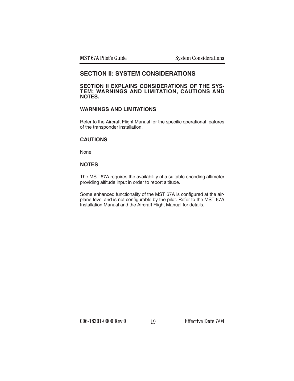Section ii: system considerations | BendixKing MST 67A User Manual | Page 23 / 27