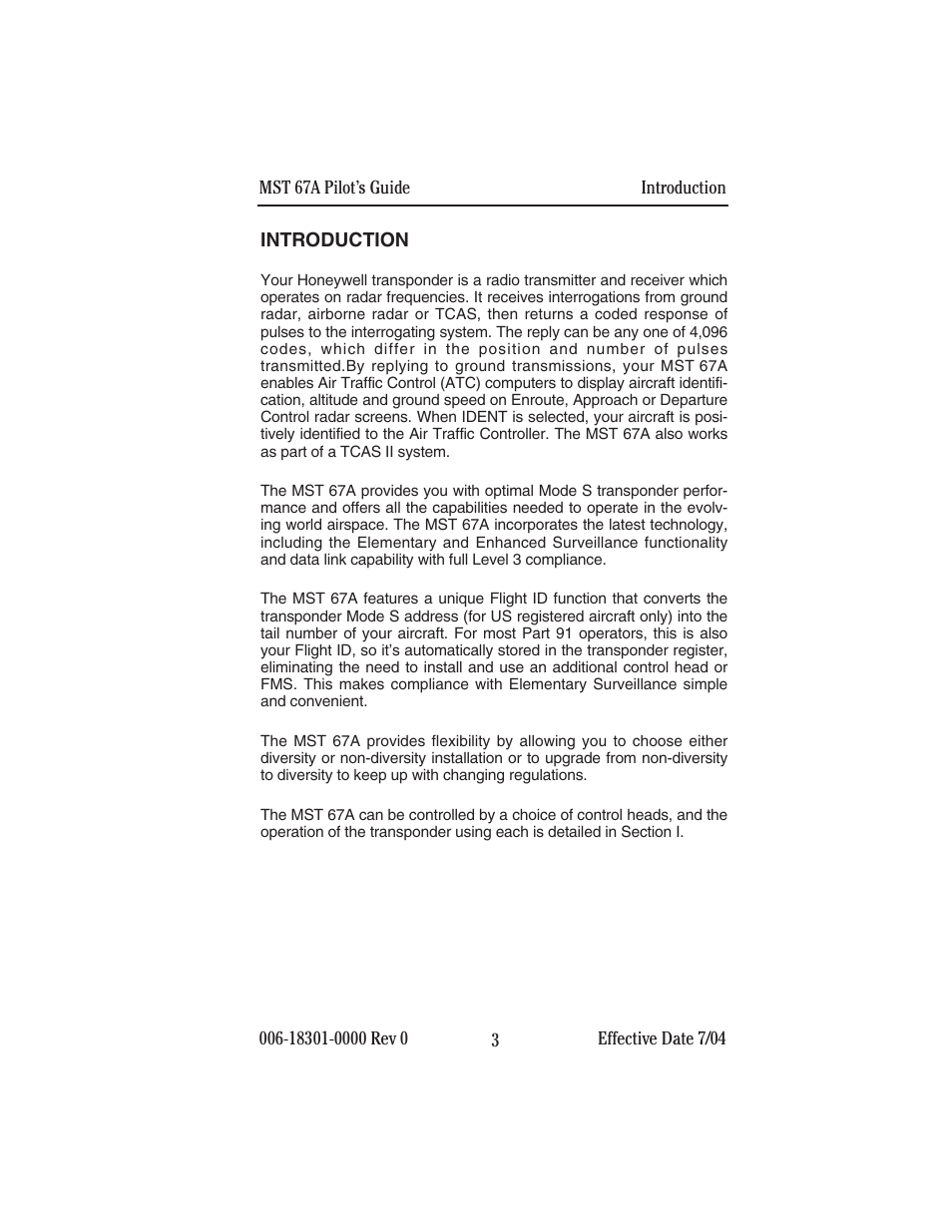 Introduction | BendixKing MST 67A User Manual | Page 7 / 27