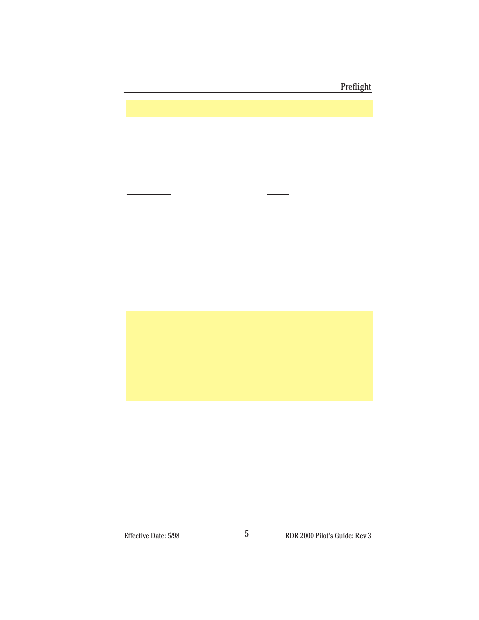 Preflight, Preflight warnings | BendixKing IN-182A System RDR-2000 User Manual | Page 9 / 71
