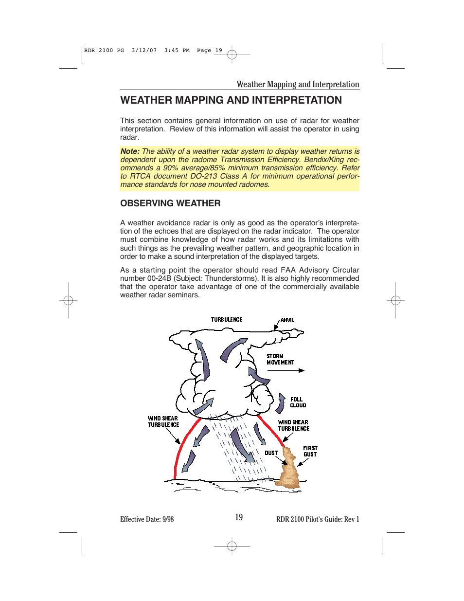 Weather mapping and interpretation | BendixKing IN-862A System RDR-2100 User Manual | Page 23 / 74