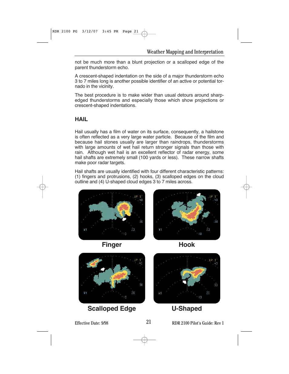 Finger hook scalloped edge u-shaped | BendixKing IN-862A System RDR-2100 User Manual | Page 25 / 74