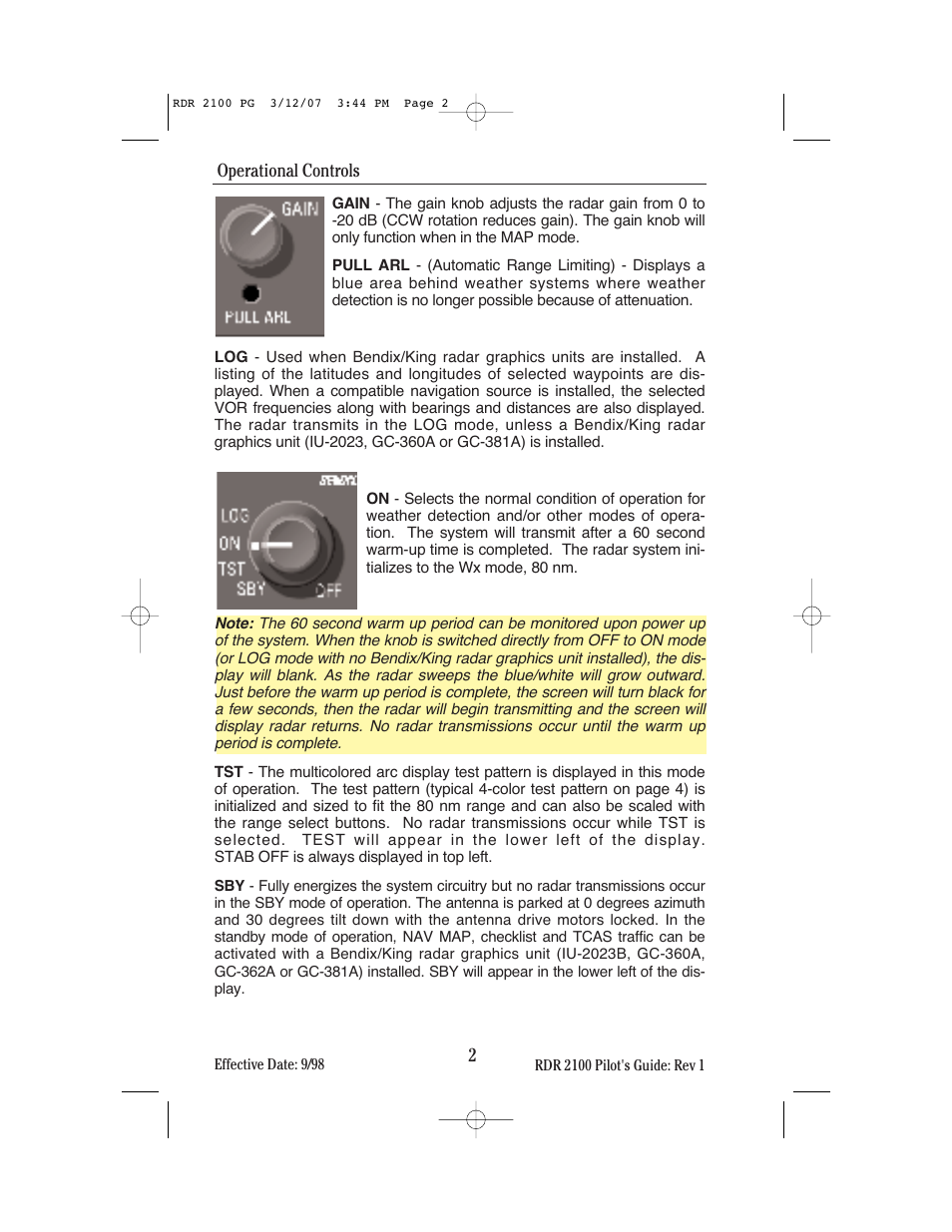 BendixKing IN-862A System RDR-2100 User Manual | Page 6 / 74