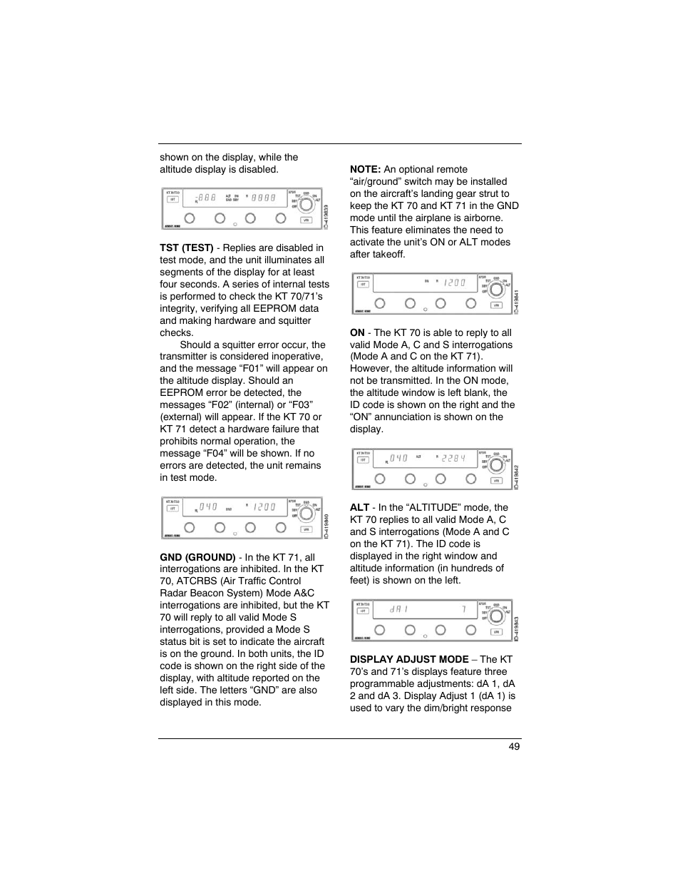 Kt 70/kt 71 | BendixKing SILVER CROWN PLUS System SILVER CROWN PLUS User Manual | Page 53 / 60