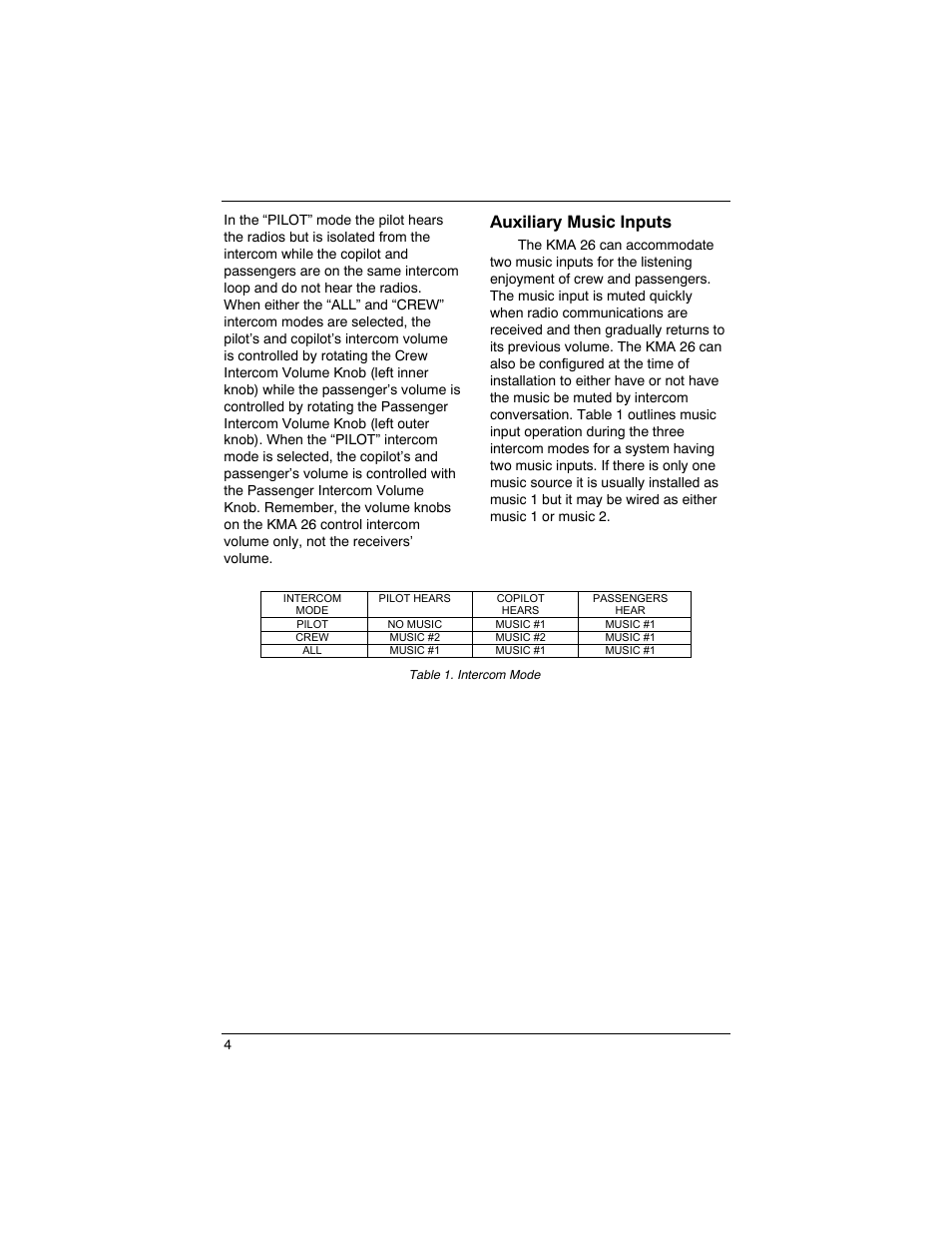 Silver crown plus pilot’s guide, Auxiliary music inputs | BendixKing SILVER CROWN PLUS System SILVER CROWN PLUS User Manual | Page 8 / 60