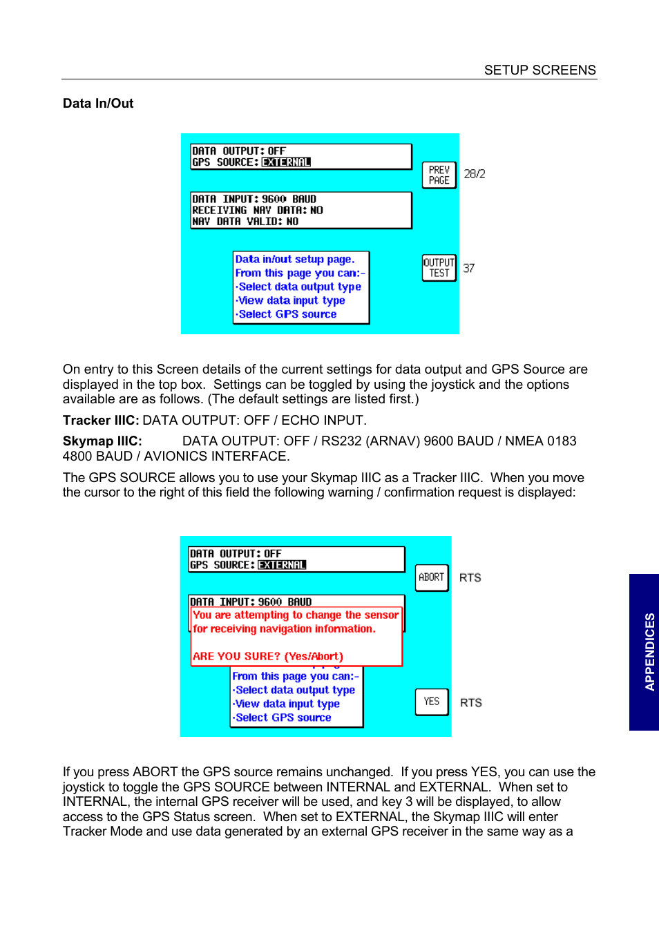 Data in/out, Data in/out 17 | BendixKing SKYMAP IIIC User Manual | Page 114 / 155