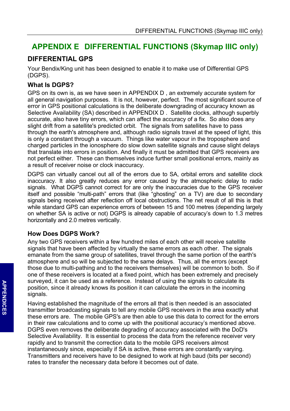 Differential gps, What is dgps, How does dgps work | BendixKing SKYMAP IIIC User Manual | Page 136 / 155