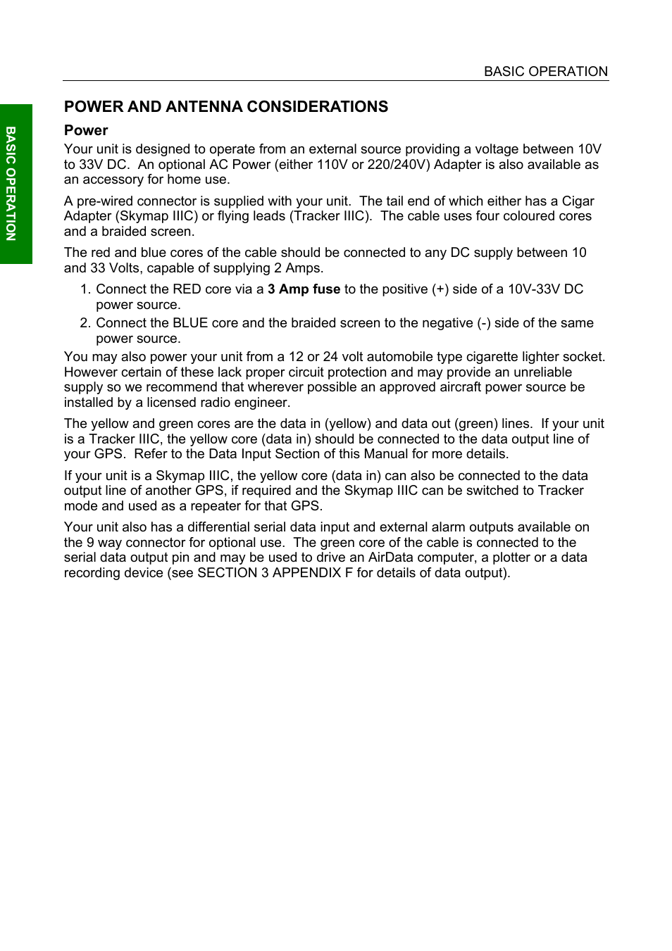 Power and antenna considerations, Power, Power and antenna considerations 16 | BendixKing SKYMAP IIIC User Manual | Page 25 / 155