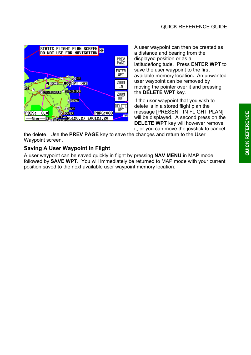 Saving a user waypoint in flight | BendixKing SKYMAP IIIC User Manual | Page 35 / 155