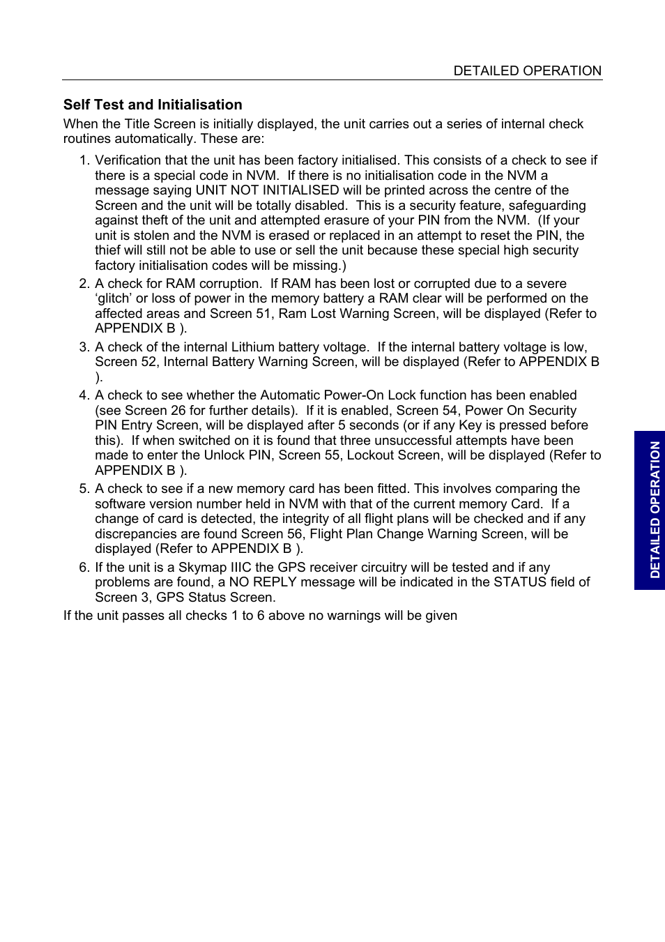 Self test and initialisation | BendixKing SKYMAP IIIC User Manual | Page 45 / 155