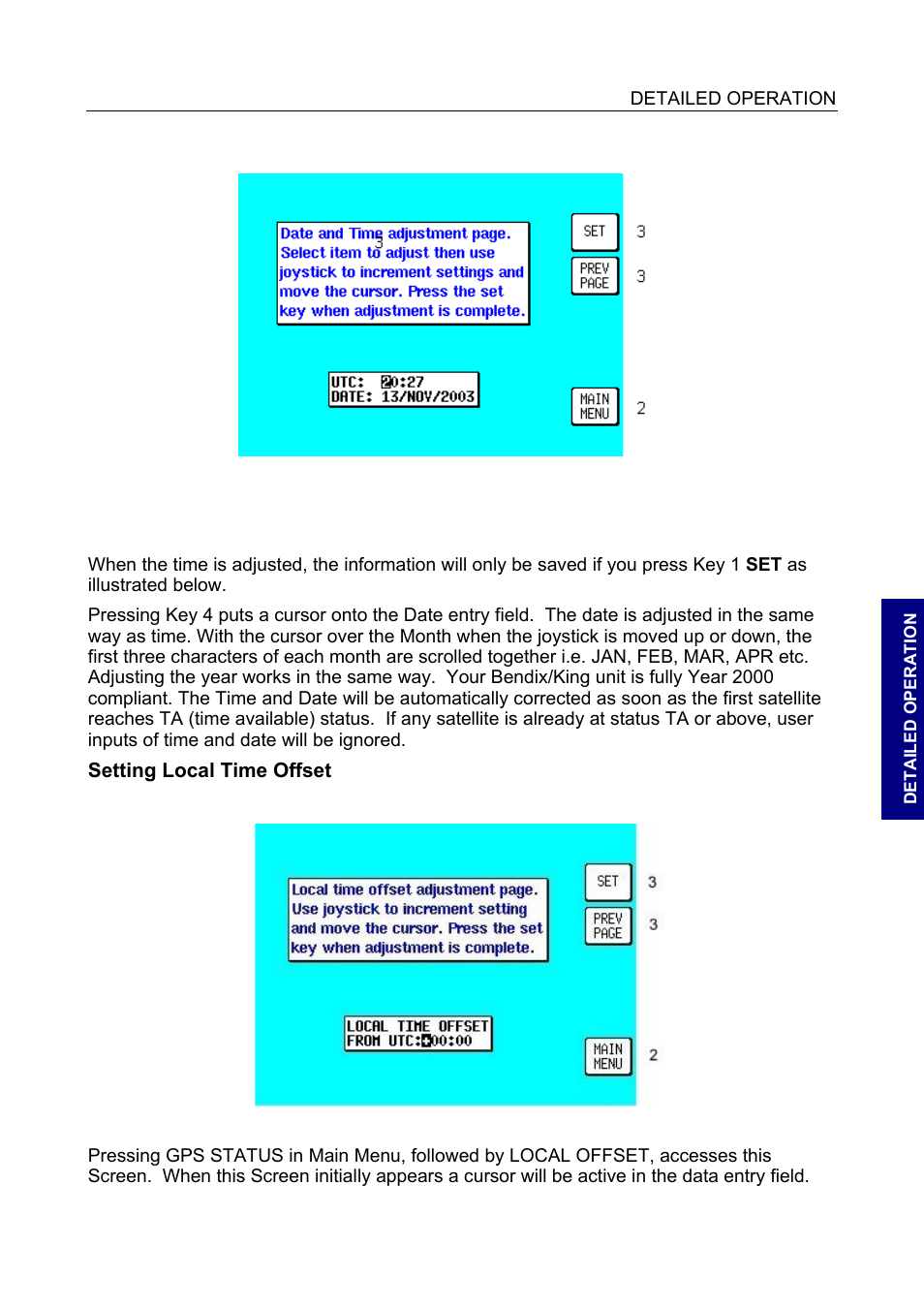 Setting local time offset | BendixKing SKYMAP IIIC User Manual | Page 51 / 155