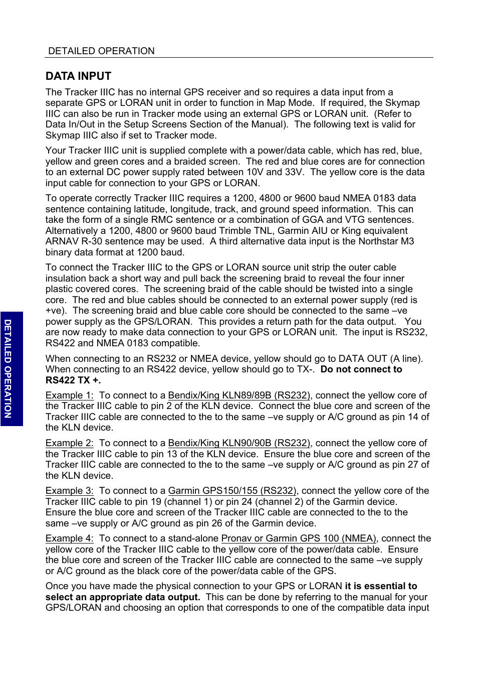 Data input, Data input 11 | BendixKing SKYMAP IIIC User Manual | Page 54 / 155