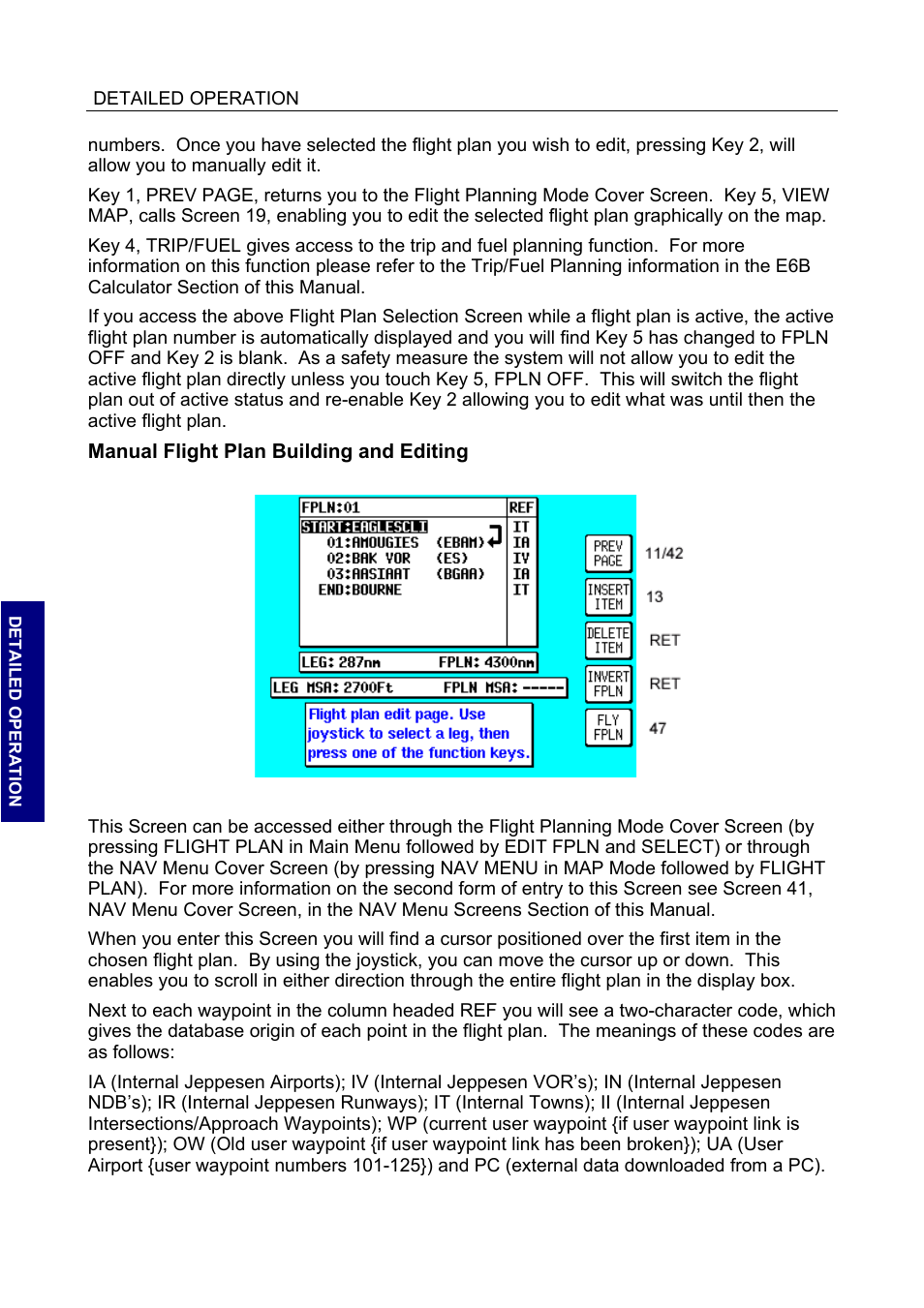 Manual flight plan building and editing, Manual flight plan building and editing 19 | BendixKing SKYMAP IIIC User Manual | Page 62 / 155