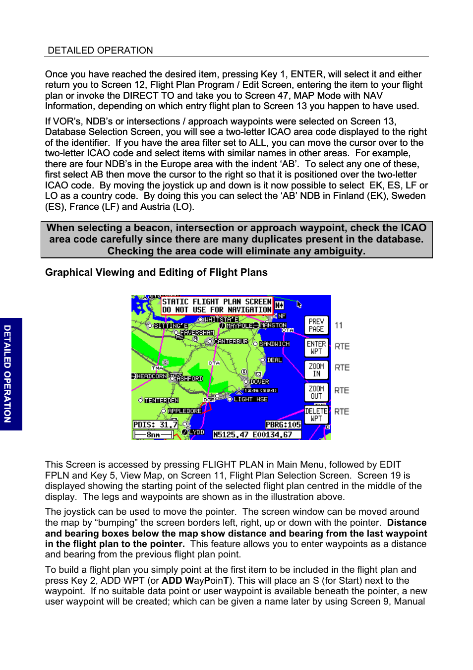 Graphical viewing and editing of flight plans, Graphical viewing and editing of flight plans 23 | BendixKing SKYMAP IIIC User Manual | Page 66 / 155