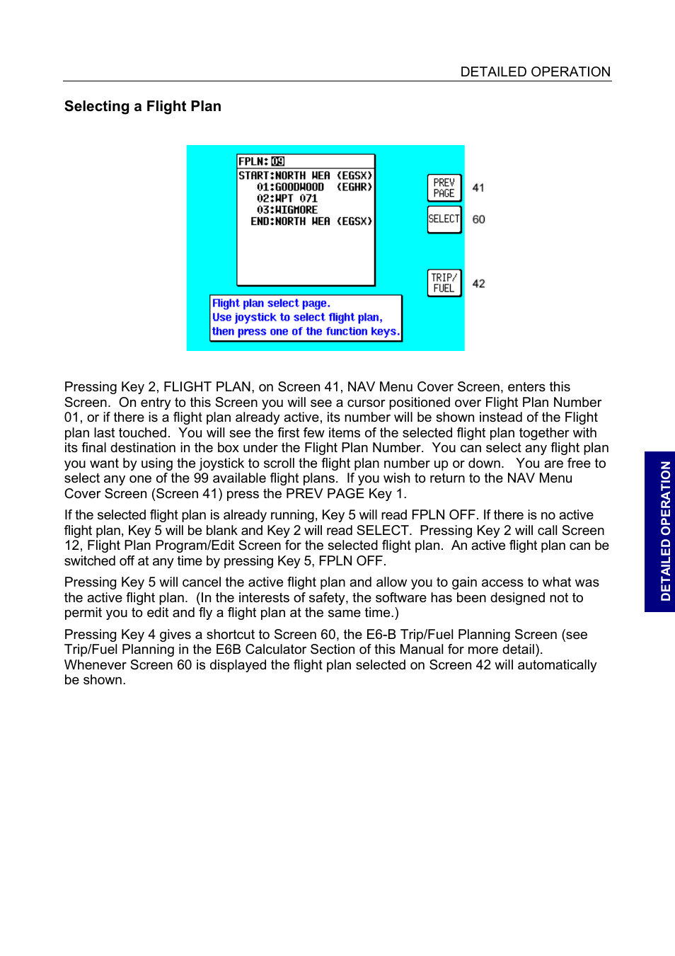 Selecting a flight plan, Selecting a flight plan 34 | BendixKing SKYMAP IIIC User Manual | Page 77 / 155