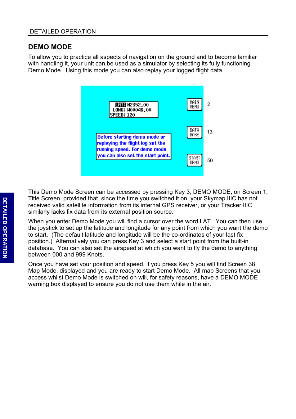 Demo mode, Demo mode 47 | BendixKing SKYMAP IIIC User Manual | Page 90 / 155