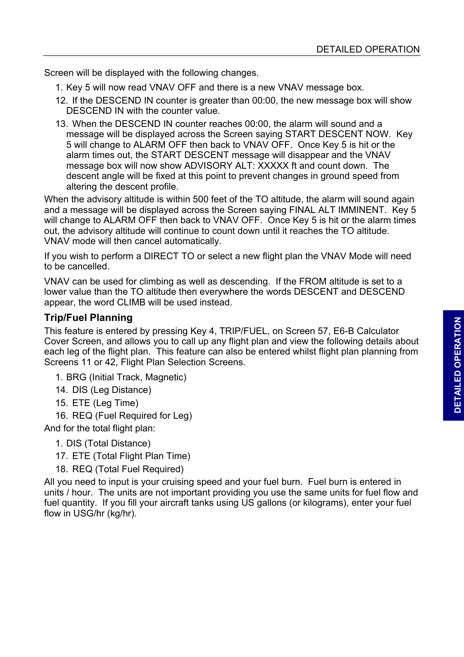 Trip/fuel planning, Trip/fuel planning 52 | BendixKing SKYMAP IIIC User Manual | Page 95 / 155