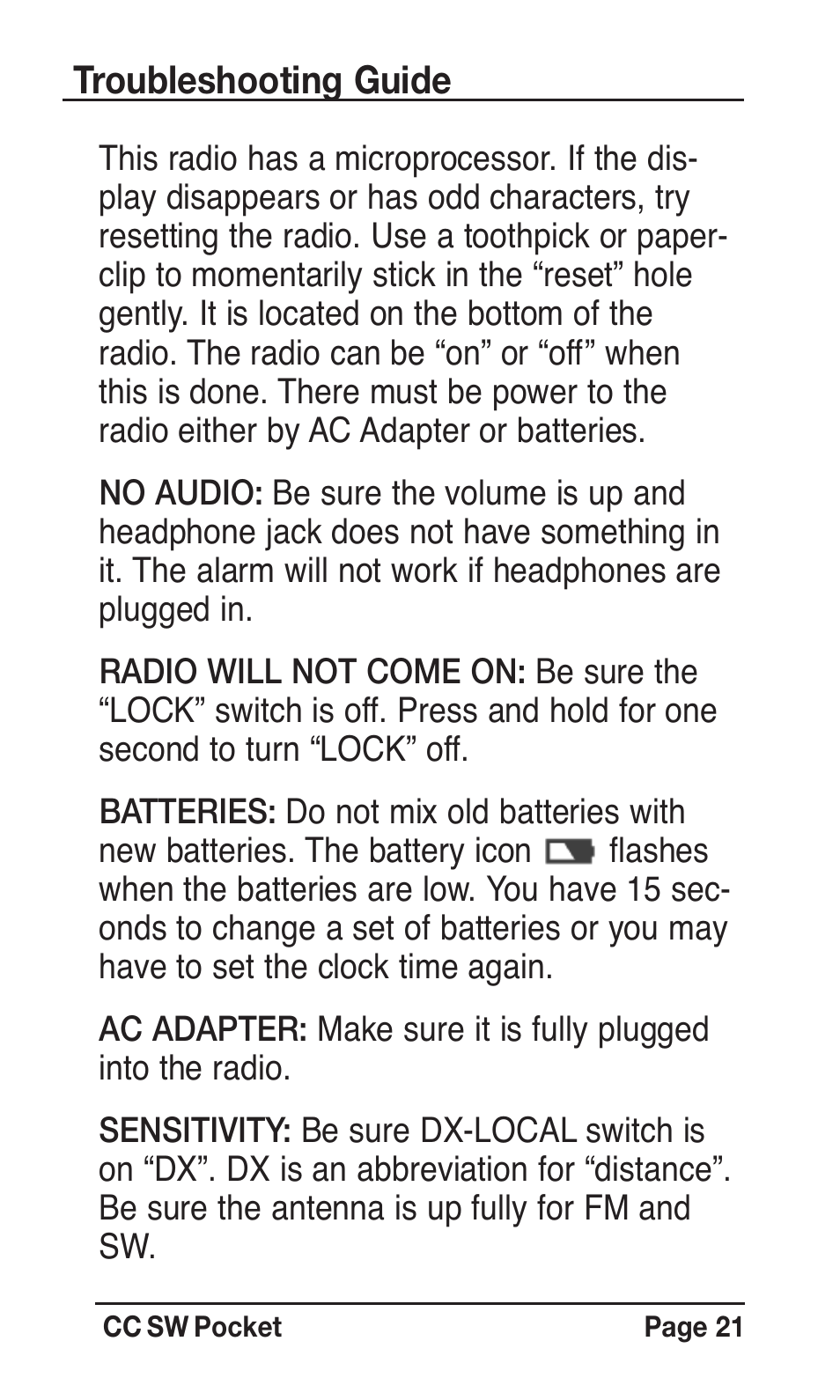 C. Crane SWPR User Manual | Page 21 / 32