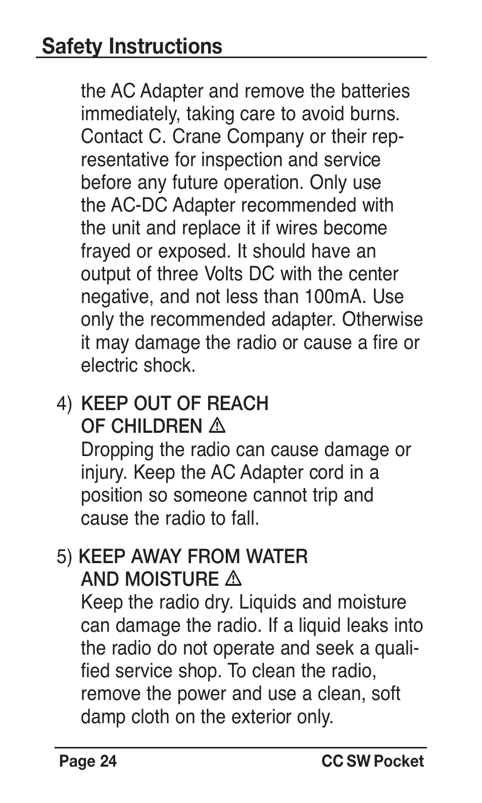 C. Crane SWPR User Manual | Page 24 / 32