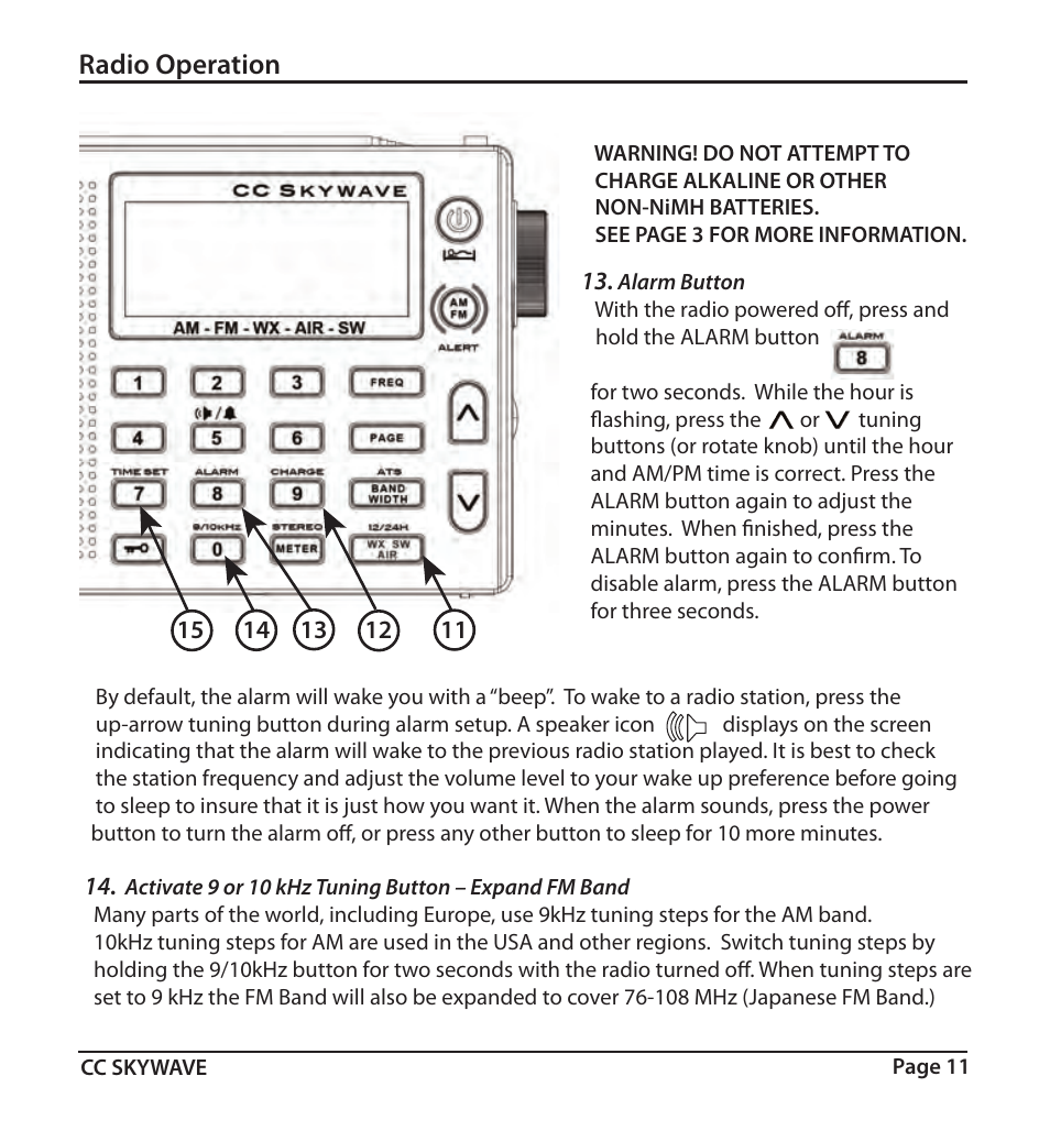 Radio operation | C. Crane SKWV User Manual | Page 11 / 20