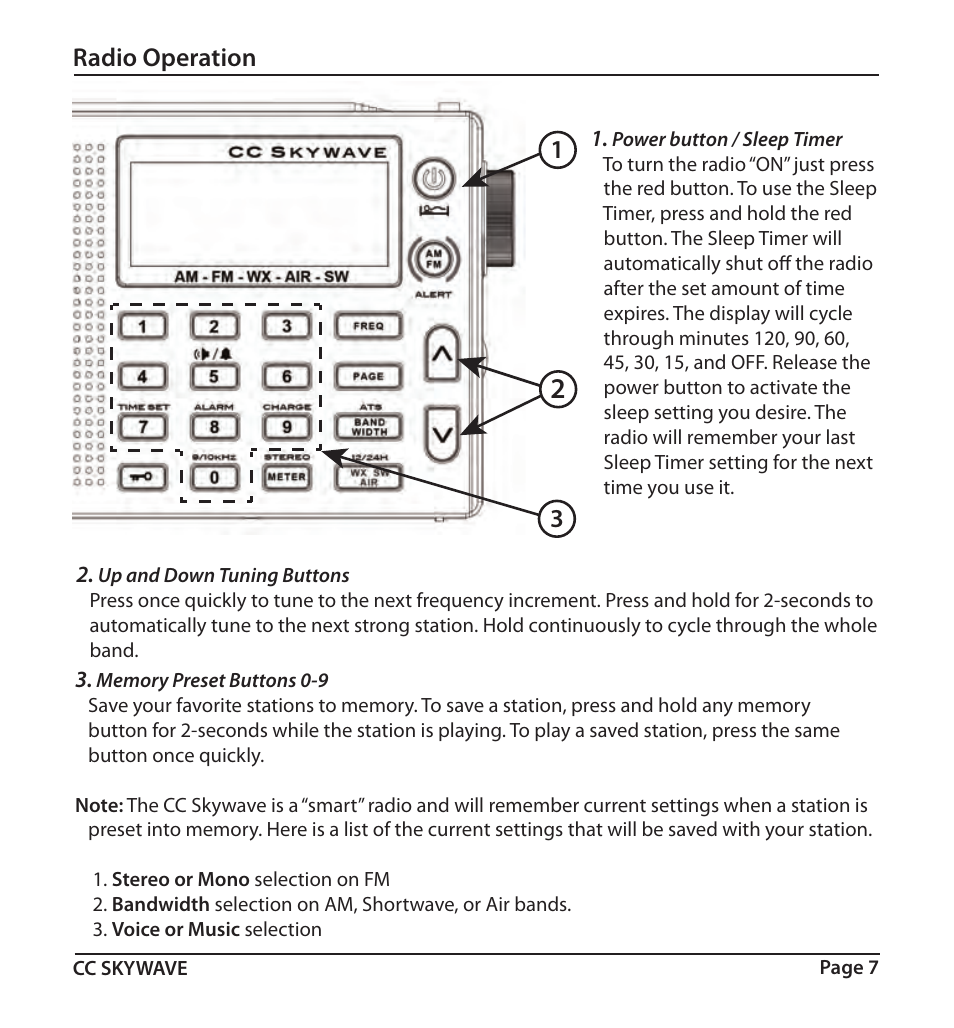 Radio operation | C. Crane SKWV User Manual | Page 7 / 20