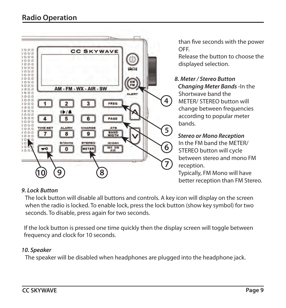 Radio operation | C. Crane SKWV User Manual | Page 9 / 20