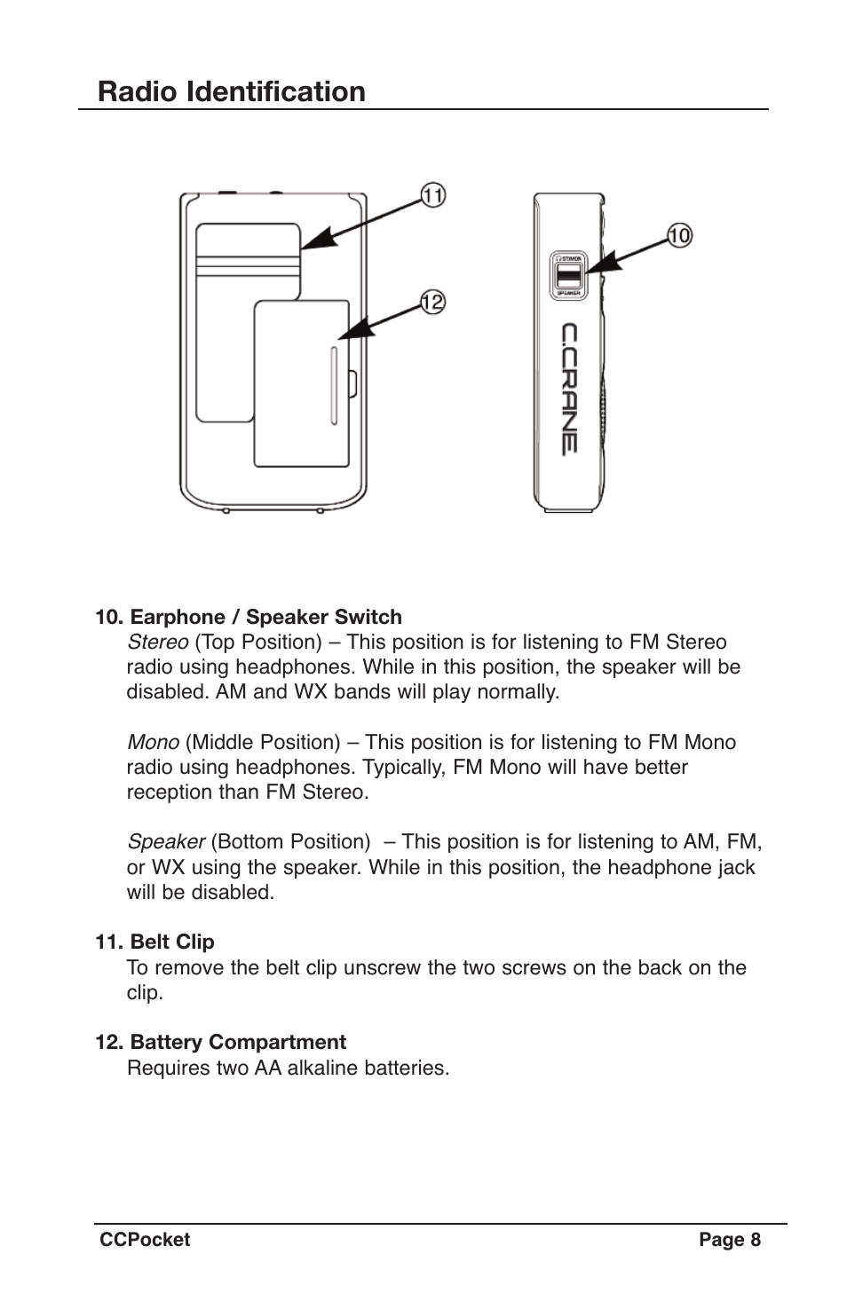 Radio identification | C. Crane CCPKTR User Manual | Page 8 / 14