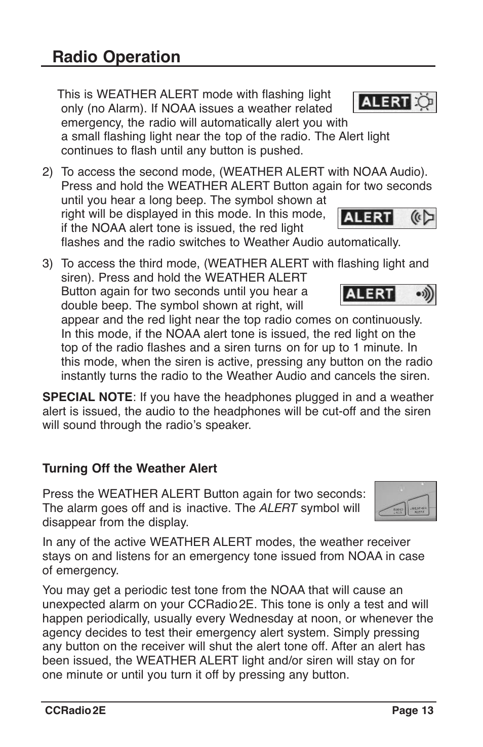 Radio operation | C. Crane CC2TER User Manual | Page 13 / 32