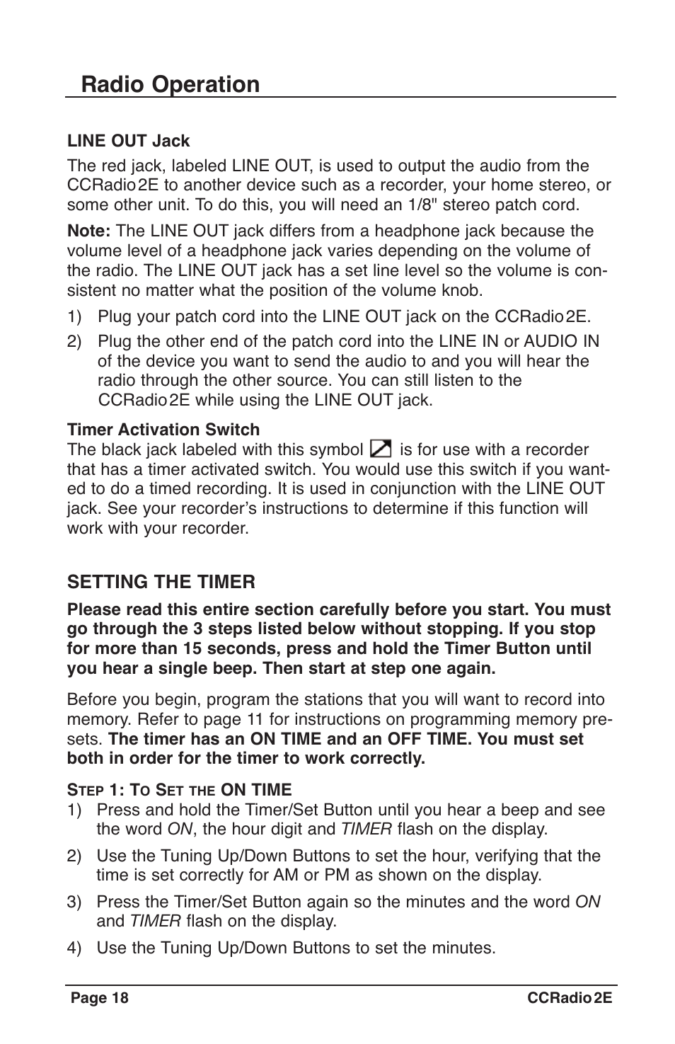 Radio operation | C. Crane CC2TER User Manual | Page 18 / 32