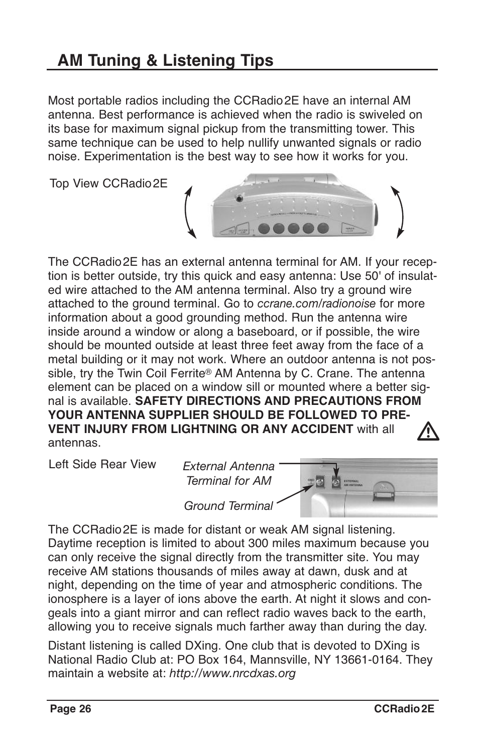 Am tuning & listening tips | C. Crane CC2TER User Manual | Page 26 / 32